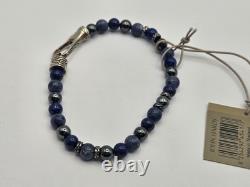 John Hardy Sterling Silver 925 Onyx Eagle Eye Hematite 6mm Bead Bracelet NWT New