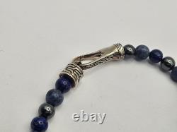 John Hardy Sterling Silver 925 Onyx Eagle Eye Hematite 6mm Bead Bracelet NWT New