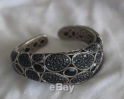 John Hardy Sterling Silver Black Sapphire Cuff Bracelet 925