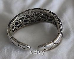 John Hardy Sterling Silver Black Sapphire Cuff Bracelet 925