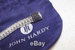 John Hardy Sterling Silver Classic 11mm Black Sapphire Wheat Bracelet