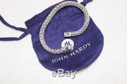 John Hardy Sterling Silver Classic 11mm Black Sapphire Wheat Bracelet