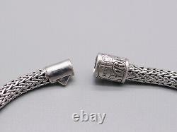 John Hardy Sterling Silver Pave Diamond 4mm Classic Wheat Chain Bracelet