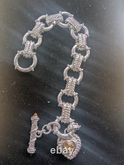Judith Ripka 92 5 Sterling Silver And Citrine Charm Bracelet. 52 G