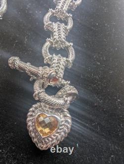 Judith Ripka 92 5 Sterling Silver And Citrine Charm Bracelet. 52 G