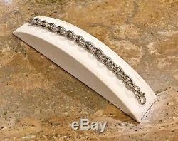 Judith Ripka Sterling Silver 925 Textured Link Bracelet Spectacular