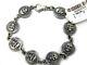 King Baby Studio Womens Silver Skull And Crossbones Coins Link Bracelet Nwt