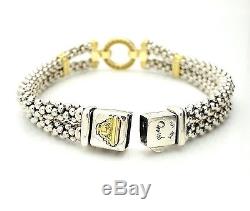 LAGOS Caviar Circle Game Bracelet Diamond Sterling Silver & 18K Yellow Gold