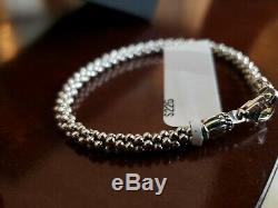 LAGOS Caviar Sterling Silver 4mm Rope Bracelet Spacers 7.25 NWT