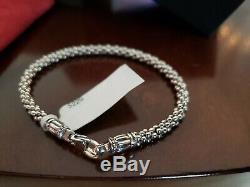 LAGOS Caviar Sterling Silver 4mm Rope Bracelet Spacers 7.25 NWT