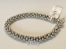 LAGOS Caviar Sterling Silver 7mm Rope Bracelet $395 NWT 8 Inch