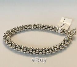 LAGOS Caviar Sterling Silver 7mm Rope Bracelet $395 NWT 8 Inch