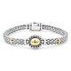 Lagos High Bar Gold Caviar Oval Dome Beaded Rope Bracelet In Sterling Silver