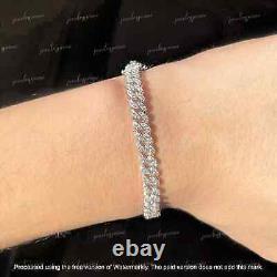 Lab Created Diamond 6MM Cuban Link Chain Men's Bracelet 8 925 Sterling Silver