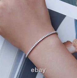 Lab Created Round Cut 5Ct Diamond Women's Tennis Bracelet 14K White Gold Plated