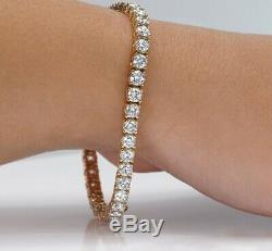 Ladies Birthday Gift 6.00 CT Diamond Tennis Bracelet 7 14K Yellow Gold Over