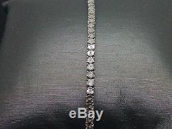 Ladies Diamond Tennis Bracelet White Gold Finish With Real Diamonds 7.5 inch