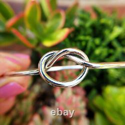 Ladies Solid Sterling Silver Lovers' Knot Bangle