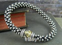 Lagos Caviar Beaded 6mm Sterling Silver & 18K Gold Bracelet