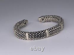 Lagos Caviar Sterling Silver Beaded 10mm Cuff Bracelet 7.5