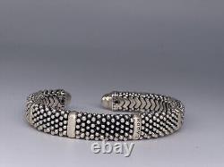 Lagos Caviar Sterling Silver Beaded 10mm Cuff Bracelet 7.5