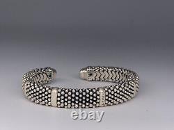 Lagos Caviar Sterling Silver Beaded 10mm Cuff Bracelet 7.5