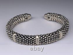 Lagos Caviar Sterling Silver Beaded 10mm Cuff Bracelet 7.5