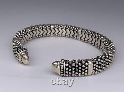 Lagos Caviar Sterling Silver Beaded 10mm Cuff Bracelet 7.5