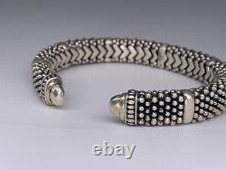 Lagos Caviar Sterling Silver Beaded 10mm Cuff Bracelet 7.5