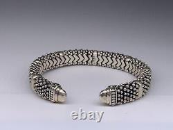 Lagos Caviar Sterling Silver Beaded 10mm Cuff Bracelet 7.5