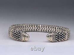 Lagos Caviar Sterling Silver Beaded 10mm Cuff Bracelet 7.5