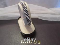 Lagos Signature Caviar Beaded Sterling Silver Bracelet 9mm