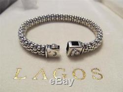 Lagos Signature Caviar Beaded Sterling Silver Bracelet 9mm