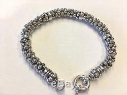 Lagos Sterling Silver Caviar Beaded Bracelet, 7mm, NWOT, Retail $395