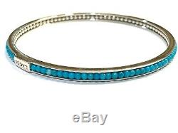 Lagos Sterling Silver Caviar Icon Turquoise Bangle Bracelet