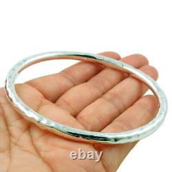 Large Hallmarked 925 Sterling Silver Oval Tube Bangle Jewellery for Women
