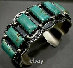 Large Navajo Sterling Silver Turquoise Cuff Bracelet HEAVY & GORGEOUS