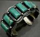 Large Navajo Sterling Silver Turquoise Cuff Bracelet Heavy & Gorgeous