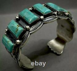 Large Navajo Sterling Silver Turquoise Cuff Bracelet HEAVY & GORGEOUS