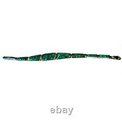 Light Green Fire Opal 950 Sterling Silver Chain Tennis Bracelet Designed 7.5
