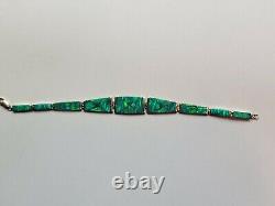 Light Green Fire Opal 950 Sterling Silver Chain Tennis Bracelet Designed 7.5