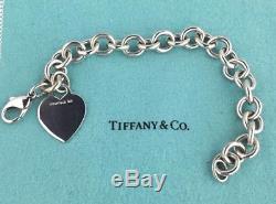 Look Authentic Estate Tiffany & Co Sterling Silver 925 Heart Tag Link Bracelet