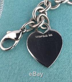 Look Authentic Estate Tiffany & Co Sterling Silver 925 Heart Tag Link Bracelet