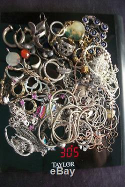 Lot Of Vintage/now All Sterling Silver Jewelry Stamped Gorgeous Pieces 405 Gram