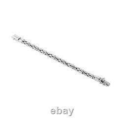 MENS Chain Bracelet BYZANTINE 8 MM Chunky Solid 925 Sterling Silver