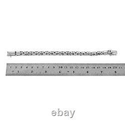 MENS Chain Bracelet BYZANTINE 8 MM Chunky Solid 925 Sterling Silver