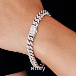 MOISSANITE 6mm Miami Cuban Link Chain Iced Hip Hop Men Women 925 Sterling Silver