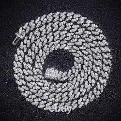 MOISSANITE 6mm Miami Cuban Link Chain Iced Hip Hop Men Women 925 Sterling Silver