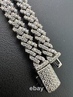 MOISSANITE Real Mini 5mm Micro Miami Cuban Link Prong Bracelet Iced 925 Silver
