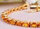 Madeira Citrine Tennis Bracelet 925 Sterling Silver Anniversary Gift For Her